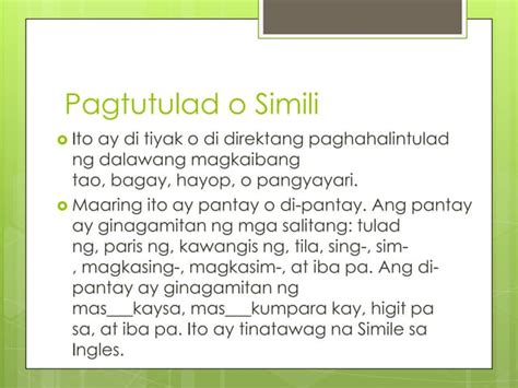 halimbawa ng pagtutulad o simile|Simili Tagalog Halimbawa At Kahulugan Nito.